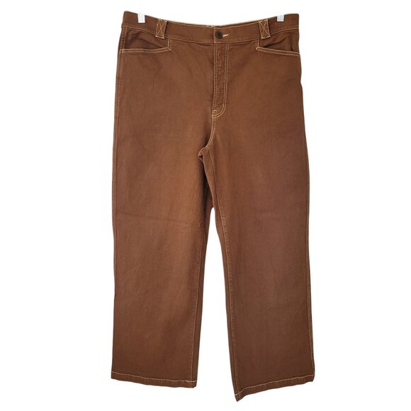 Madewell The Emmett Wide-Leg Pant Garment Dyed Edition Size 32 Clifftop Brown - Picture 1 of 9
